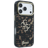 Husă pentru iPhone 17 Pro / iPhone 18 Pro, Guess IML 4G Metal Script, Maro
