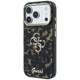 Husă pentru iPhone 17 Pro / iPhone 18 Pro, Guess IML 4G Metal Script, Maro