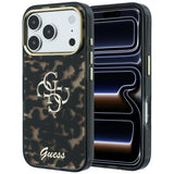 Husă pentru iPhone 17 Pro / iPhone 18 Pro, Guess IML 4G Metal Script, Maro