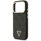Husă pentru iPhone 17 Pro / iPhone 18 Pro, Guess Hardcase 4G Triangle Logo MagSafe, Neagră