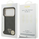 Husă pentru iPhone 17 Pro / iPhone 18 Pro, Guess Hardcase 4G Triangle Logo MagSafe, Neagră