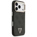 Husă pentru iPhone 17 Pro / iPhone 18 Pro, Guess Hardcase 4G Triangle Logo MagSafe, Neagră