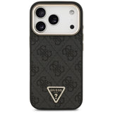 Husă pentru iPhone 17 Pro / iPhone 18 Pro, Guess Hardcase 4G Triangle Logo MagSafe, Neagră