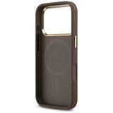 Husă pentru iPhone 17 Pro / iPhone 18 Pro, Guess Hardcase 4G Triangle Logo MagSafe, Maro
