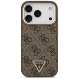 Husă pentru iPhone 17 Pro Max / iPhone 18 Pro Max, Guess Hardcase 4G Triangle Logo MagSafe, Maro