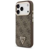 Husă pentru iPhone 17 Pro Max / iPhone 18 Pro Max, Guess Hardcase 4G Triangle Logo MagSafe, Maro