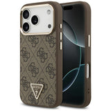 Husă pentru iPhone 17 Pro Max / iPhone 18 Pro Max, Guess Hardcase 4G Triangle Logo MagSafe, Maro