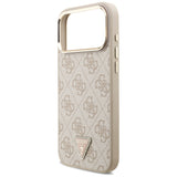 Husă pentru iPhone 17 Pro Max / iPhone 18 Pro Max, Guess Hardcase 4G Triangle Logo MagSafe, Roz