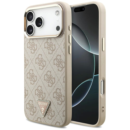 Husă pentru iPhone 17 Pro Max / iPhone 18 Pro Max, Guess Hardcase 4G Triangle Logo MagSafe, Roz
