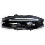 Geantă laptop Guess 4G Round Classic Logo Stripe, Eco-Leather, Fermoar, Curea reglabilă, 16 , Neagră