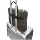 Geantă laptop Guess 4G Round Classic Logo Stripe, Eco-Leather, Fermoar, Curea reglabilă, 16 , Neagră