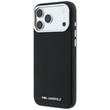 Husă pentru iPhone 17 Pro / iPhone 18 Pro, Karl Lagerfeld Hardcase MagSafe Grained Leather Elongated Logo, Neagră