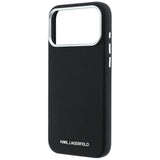 Husă pentru iPhone 17 Pro Max / iPhone 18 Pro Max, Karl Lagerfeld HC MagSafe Grained Leather Elongated Logo, Neagră