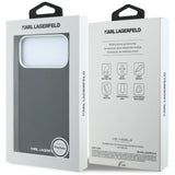 Husă pentru iPhone 17 Pro Max / iPhone 18 Pro Max, Karl Lagerfeld HC MagSafe Grained Leather Elongated Logo, Neagră