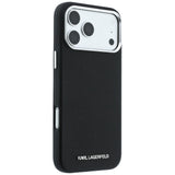 Husă pentru iPhone 17 Pro Max / iPhone 18 Pro Max, Karl Lagerfeld HC MagSafe Grained Leather Elongated Logo, Neagră