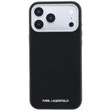 Husă pentru iPhone 17 Pro Max / iPhone 18 Pro Max, Karl Lagerfeld HC MagSafe Grained Leather Elongated Logo, Neagră