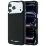 Husă pentru iPhone 17 Pro Max / iPhone 18 Pro Max, Karl Lagerfeld HC MagSafe Grained Leather Elongated Logo, Neagră