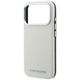 Husa pentru iPhone 17 Pro Max / iPhone 18 Pro Max, Karl Lagerfeld MagSafe Grained Leather Elongated Logo, Bej