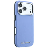 Husă pentru iPhone 17 Pro Max / iPhone 18 Pro Max, Karl Lagerfeld HC MagSafe Grained Leather Elongated Logo, Albastră