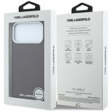 Husă pentru iPhone 17 Pro Max / iPhone 18 Pro Max, Karl Lagerfeld MagSafe Grained Leather Elongated Logo, Bordo