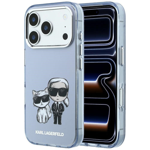 Husă pentru iPhone 17 Pro Max / iPhone 18 Pro Max, Karl Lagerfeld HC MagSafe IML KC Bodies Sketch Print, Albastră