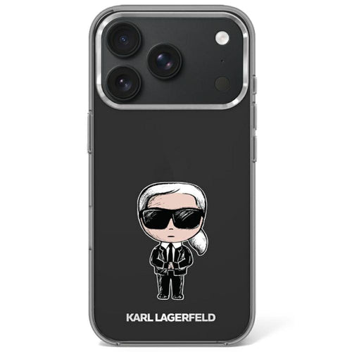 Husă pentru iPhone 17 Pro / iPhone 18 Pro, Karl Lagerfeld HC MagSafe IML Ikonik Sketch Print, Neagră