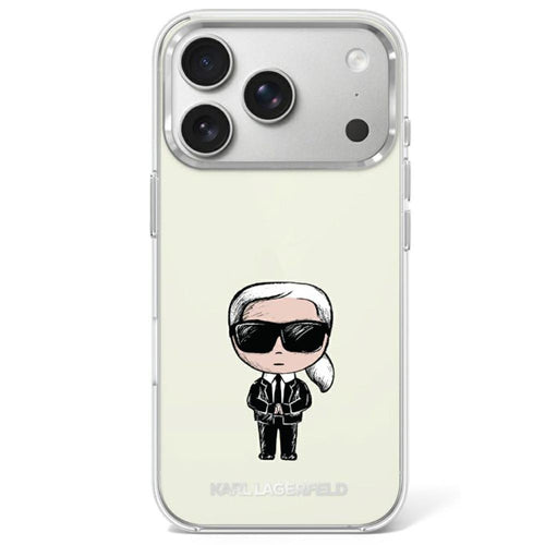Husă pentru iPhone 17 Pro / iPhone 18 Pro, Karl Lagerfeld MagSafe IML Ikonik Sketch Print, Bej