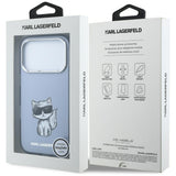 Husă pentru iPhone 17 Pro / iPhone 18 Pro, Karl Lagerfeld HC MagSafe IML Choupette Body Sketch Print, Albastră