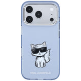 Husă pentru iPhone 17 Pro Max / iPhone 18 Pro Max, Karl Lagerfeld HC MagSafe IML Choupette Body Sketch Print, Albastră