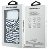 Husa pentru iPhone 17 Pro Max / iPhone 18 Pro Max, Karl Lagerfeld HC MagSafe IML Signature Zebra Glitter Gold, Neagra