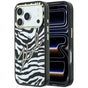 Husa pentru iPhone 17 Pro Max / iPhone 18 Pro Max, Karl Lagerfeld HC MagSafe IML Signature Zebra Glitter Gold, Neagra