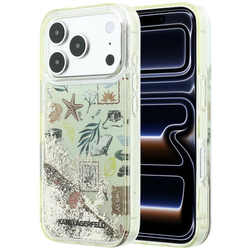 Husă pentru iPhone 17 Pro Max / iPhone 18 Pro Max, Karl Lagerfeld Hardcase Liquid Glitter Beach and Sand, Bej