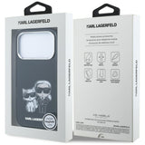 Husă pentru iPhone 17 Pro / iPhone 18 Pro, Karl Lagerfeld Smooth Leather KC Bodies Sketch, MagSafe, Neagră