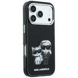 Husă pentru iPhone 17 Pro / iPhone 18 Pro, Karl Lagerfeld Smooth Leather KC Bodies Sketch, MagSafe, Neagră
