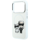 Husă pentru iPhone 17 Pro / iPhone 18 Pro, Karl Lagerfeld Hardcase MagSafe Smooth Leather KC Bodies Sketch, Bej