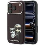 Husă pentru iPhone 17 Pro / iPhone 18 Pro, Karl Lagerfeld MagSafe Smooth Leather KC Bodies Sketch, Bordo