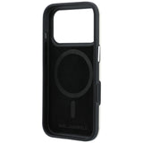 Husă pentru iPhone 17 Pro / iPhone 18 Pro, Karl Lagerfeld Hardcase MagSafe Smooth Leather Ikonik Sketch, Bej