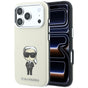 Husă pentru iPhone 17 Pro / iPhone 18 Pro, Karl Lagerfeld Hardcase MagSafe Smooth Leather Ikonik Sketch, Bej