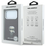 Husă pentru iPhone 17 Pro Max / iPhone 18 Pro Max, Karl Lagerfeld HC MagSafe Smooth Leather Ikonik, Bordo