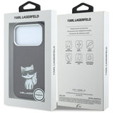 Husă pentru iPhone 17 Pro / iPhone 18 Pro, Karl Lagerfeld Smooth Leather Choupette Sketch MagSafe, Bordo