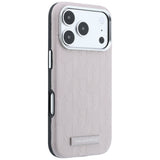 Husa pentru iPhone 17 Pro / iPhone 18 Pro, Karl Lagerfeld Grained Leather Mono Resin Logo MagSafe, Roz