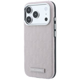 Husă pentru iPhone 18 Pro Max / iPhone 17 Pro Max, Karl Lagerfeld Grained Leather Mono Resin Logo, MagSafe, Roz