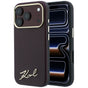 Husă pentru iPhone 17 Pro Max / iPhone 18 Pro Max, Karl Lagerfeld Saffiano Small Script Metal Logo MagSafe, Bordo
