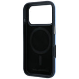 Husă pentru iPhone 17 Pro Max / iPhone 18 Pro Max, Karl Lagerfeld Saffiano Small Script Metal Logo MagSafe, Bleu