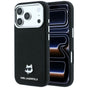 Husă pentru iPhone 17 Pro / iPhone 18 Pro, Karl Lagerfeld Grained Leather Choupette Head MagSafe, Neagră