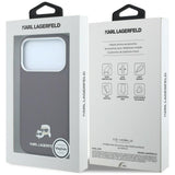 Husă pentru iPhone 17 Pro / iPhone 18 Pro, Karl Lagerfeld Grained Leather KC Heads MagSafe, Bordo