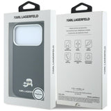 Husă pentru iPhone 17 Pro / iPhone 18 Pro, Karl Lagerfeld Grained Leather KC Heads MagSafe, Neagră
