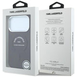 Husă pentru iPhone 17 Pro / iPhone 18 Pro, Karl Lagerfeld Leather Ring Karl RSG Logo MagSafe, Bordo
