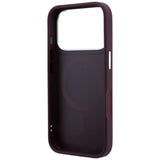 Husă pentru iPhone 17 Pro / iPhone 18 Pro, Karl Lagerfeld Leather Ring Karl RSG Logo MagSafe, Bordo