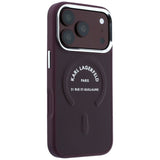 Husă pentru iPhone 17 Pro Max / iPhone 18 Pro Max, Karl Lagerfeld Leather Ring Karl RSG Logo MagSafe, Bordo